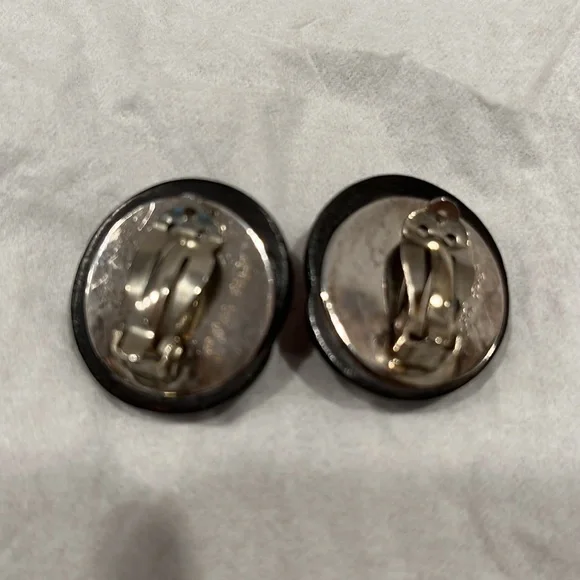 Patricia Von Musulinpre- loved vintage silver with ebony wood & coral earrings
